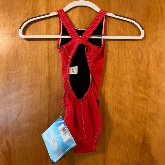 Dolfin Competition LTF Series Swim Suit Red Swimsuit Girls Juniors Size 22 NWT - Picture 3 of 10